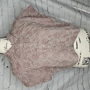 Madewell Cropped Dolman Sleeve Cotton Embroidered Button-Up Shirt Size Large